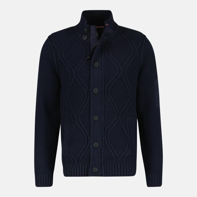 Lerros Grof gebreid vest met kabelpatroon