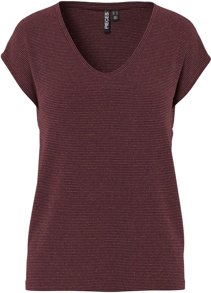 PIECES - PCBILLO TEE LUREX STRIPES JRS NOOS BC - Dames - T-shirts