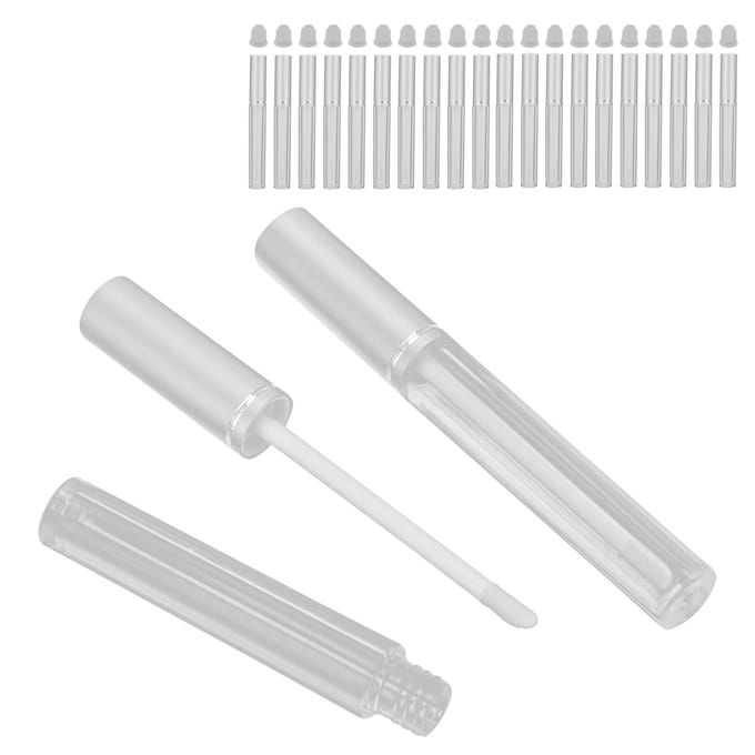 20 pcs Tube de Gloss à Lèvres 3ml Réutilisable Vide Rechargeable Bouteille de Baume à Lèvres Plastique Transparent Gloss à Lèvres white