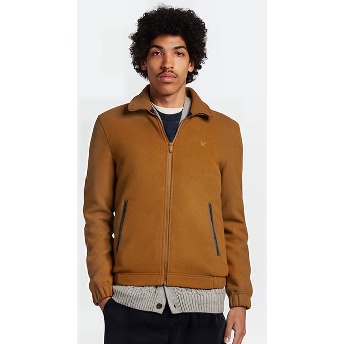 Lyle & Scott Melton Jacket W738 Harness Brown Größe: XS | Leichte Jacken Outlet | Herren | Braun