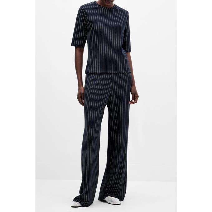 French Connection Regina Jersey Shoulder Pad Tee Navy/white Größe: S | Hemden Outlet | Damen | Blau