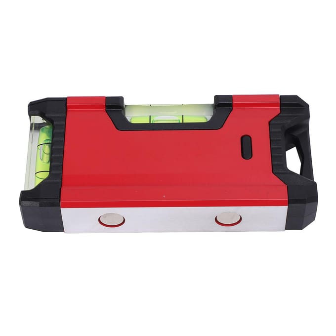 Magnetische Waterpas Kleine Draagbare Aluminiumlegering Waterpas 0,5 mm Nauwkeurigheid 11 cm Lang Dubbele Libel red