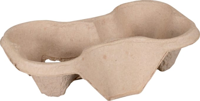 Draagtray | 2-vaks | 216x116x48mm | papierpulp | 50 stuks
