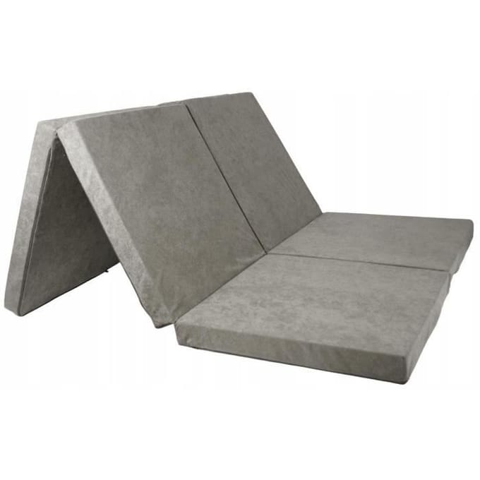 Opvouwbaar matras 2 personen - Afneembare hoes - 195cm x 120cm x 7cm - Grijs