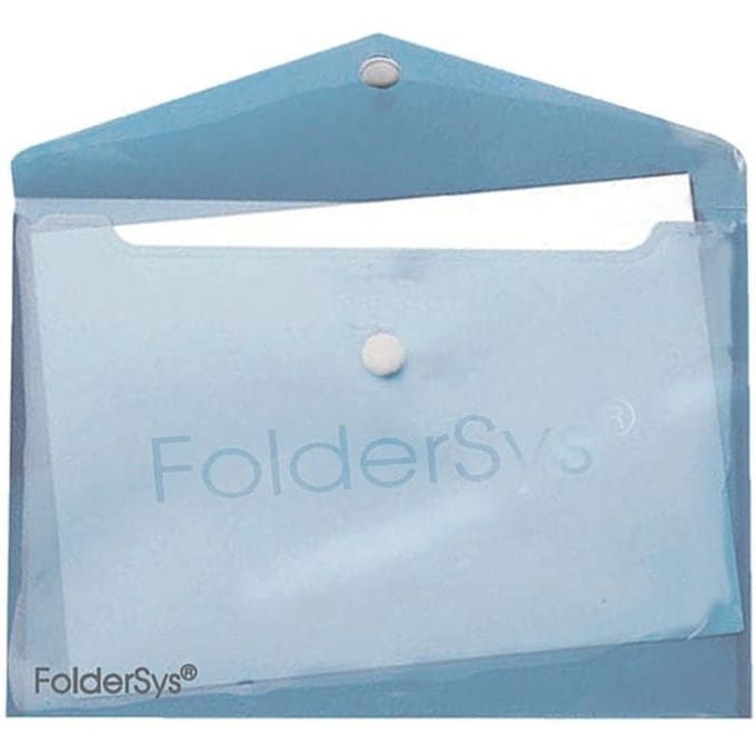 FolderSys documenthoes, A4 liggend, klittenbandsluiting, PP, blauw