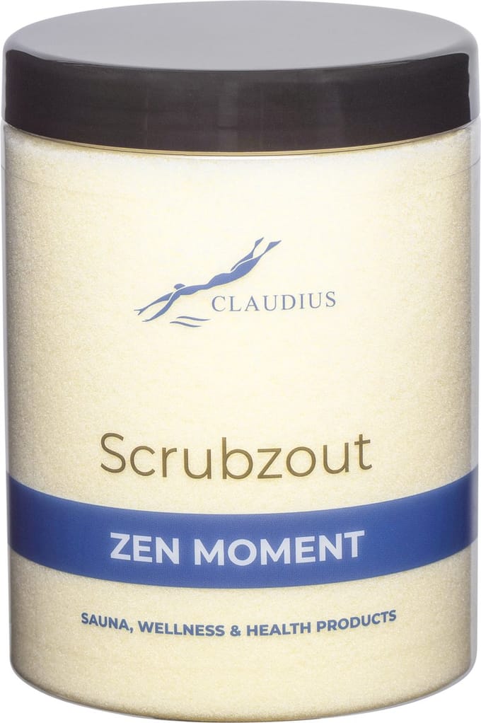 Scrubzout Zen Moment in handige pot - 1250 gram - met zwarte deksel - Hydraterende Lichaamsscrub