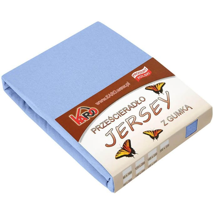 Jersey Hoeslaken met Elastiek 90x200 cm Błękitny