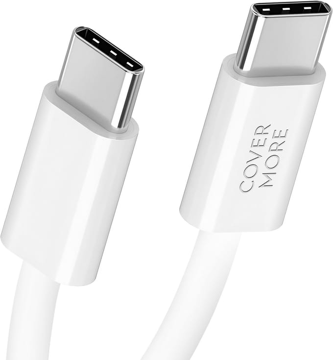 Usb C kabel - Usb C naar usb C - Oplaadkabel en datakabel - Snellader - Quick charge - Super fast charging - Geschikt voor Apple, Samsung, android smartphone tablet reader laptop - 1m - Wit
