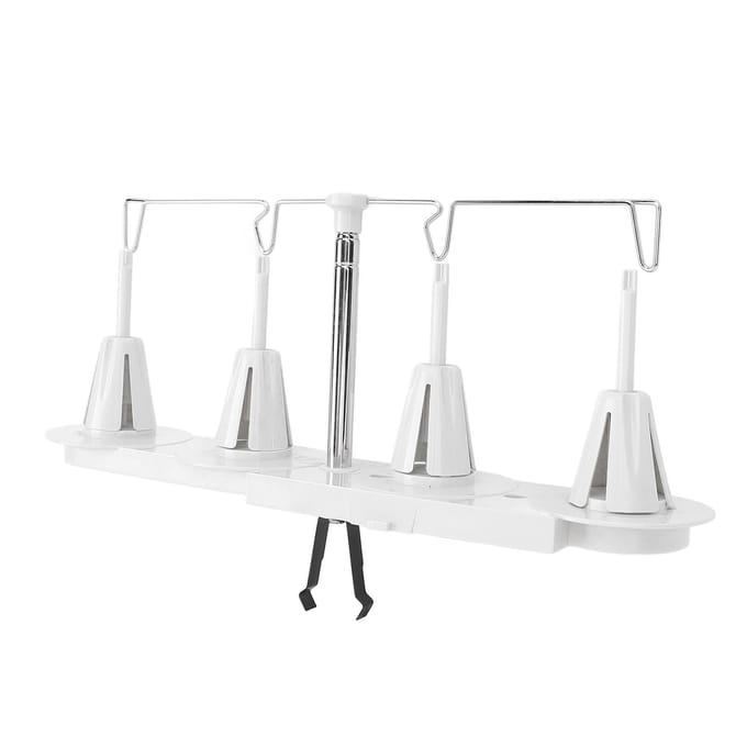 Spoel Draadstandaard Plastic en Roestvrij Staal Multifunctioneel Verstelbare Hoogte 4 Draadspoel white