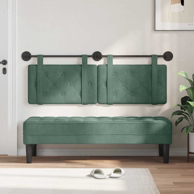 vidaXL - Hangend - hoofdbord - Zeegroen - Fluweel