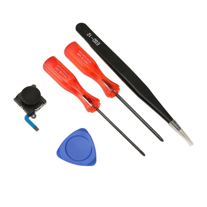 Outils de remplacement de joystick Tournevis 5 en 1 Kit d'outils de réparation de remplacement de joystick pour manette N Switch black