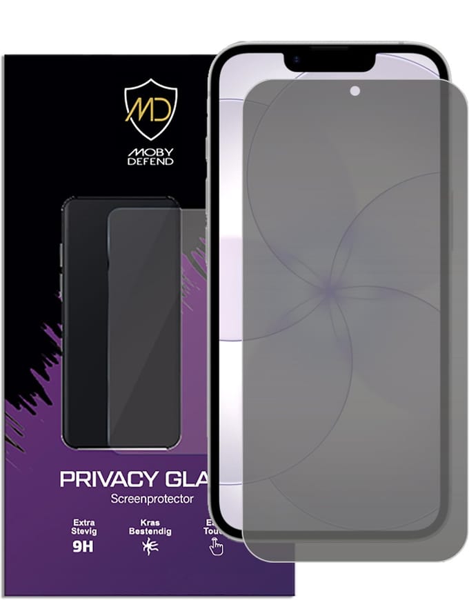 MobyDefend Screenprotector - Geschikt voor iPhone 17e - HD Privacy Glass Screensaver