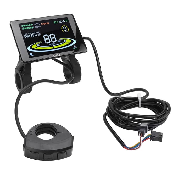 Elektrische Fietscomputer Kleurenscherm LCD Display met SM Connector voor Mountainbike Modificatie black