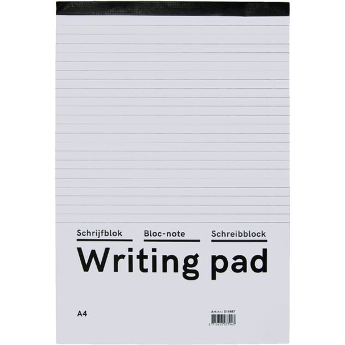 Schrijfblok Qbasic A4 lijn 160blz 60gr