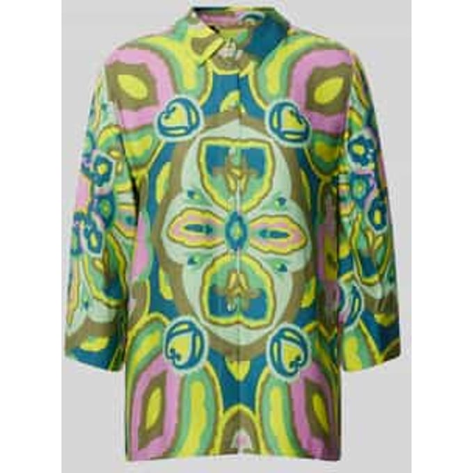 Blouse met all-over motief en 3/4-mouwen