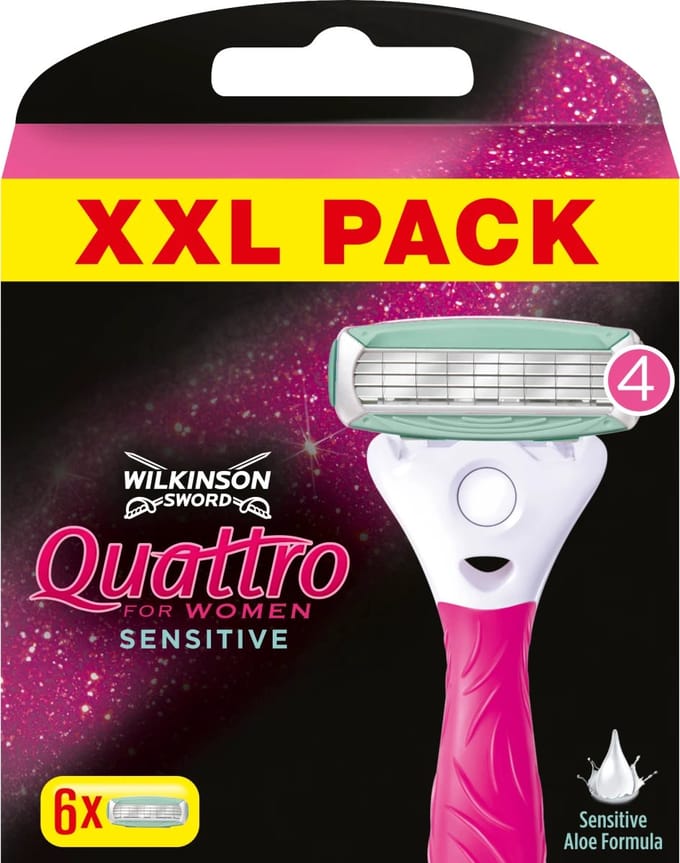 Wilkinson - Quattro For Women Sensitive Met Aloe Vera - 6 Stuk(s)