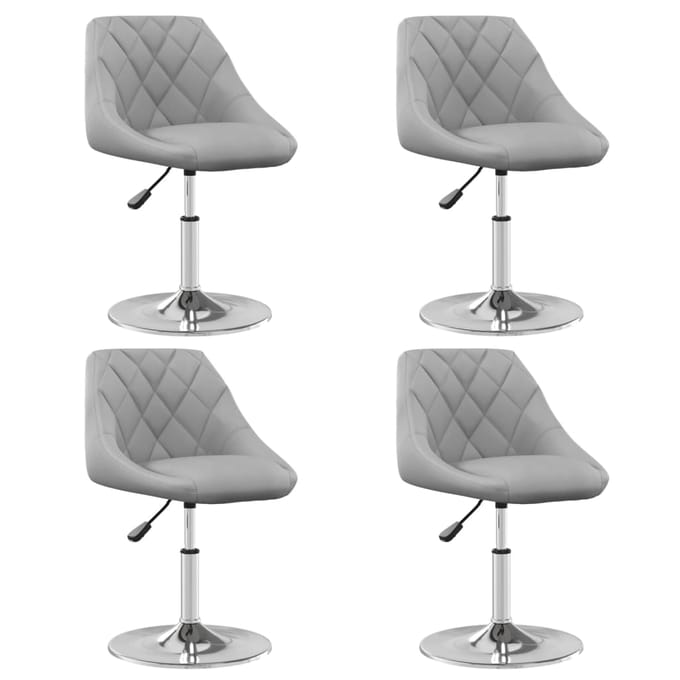 vidaXL - Eetkamerstoelen - draaibaar - 4 - st - fluweel - lichtgrijs