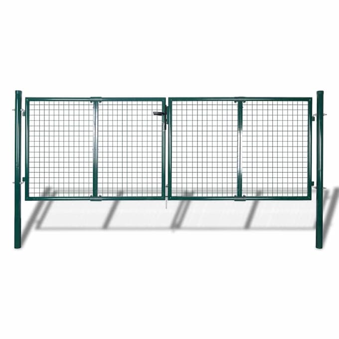 vidaXL - Hekpoort - staal - 300x125 - cm - groen