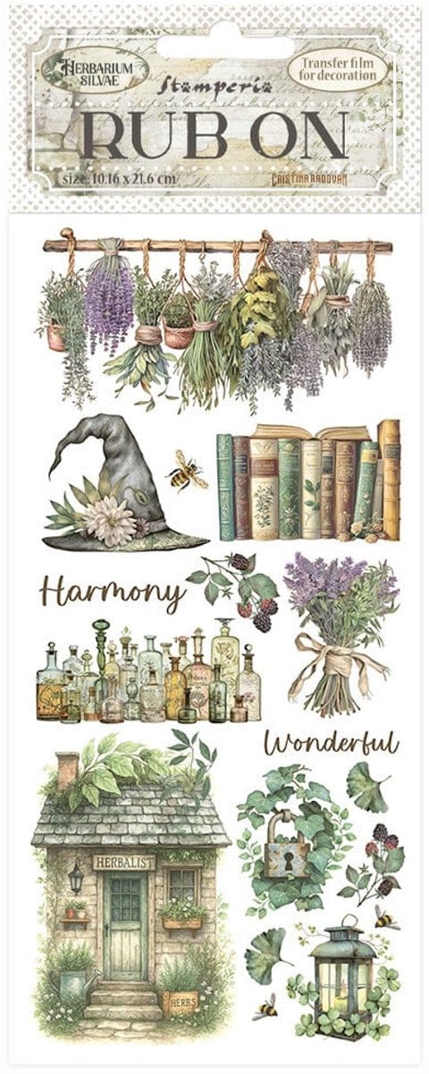 Stamperia - Herbarium Silvae Rub-On 4x8,5 Inch Lavender (DFLRB212)