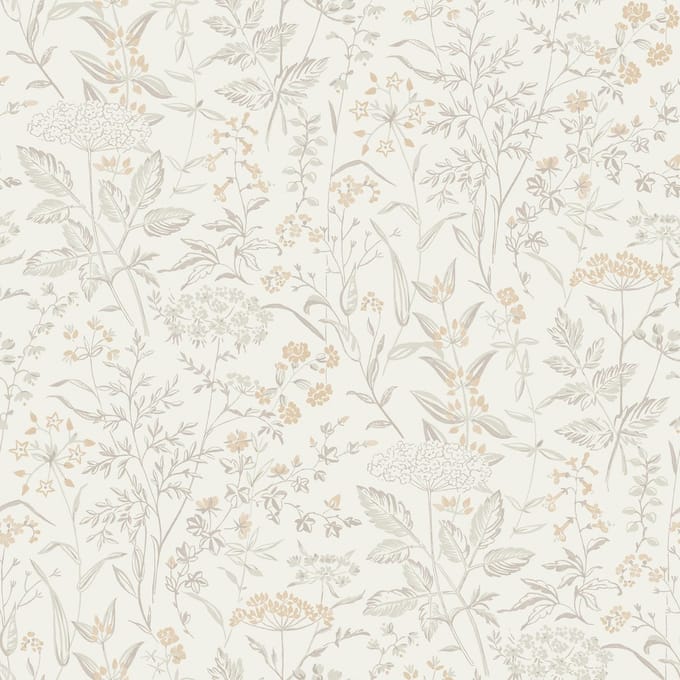 Boråstapeter Vliesbehang 38735 - Borosan Hem - Botanisch Wit - 53cm x 11.20m