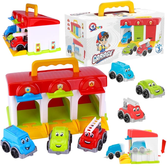 Afgesloten Garage Met Auto's Thematische Voertuigen Katapulthendel Set 8416