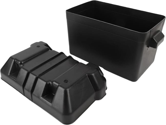 Accubak - Batterijhouder - Maritiem Gebruik - Robuuste ABS-constructie - Tot 325x195x185mm - Zwart