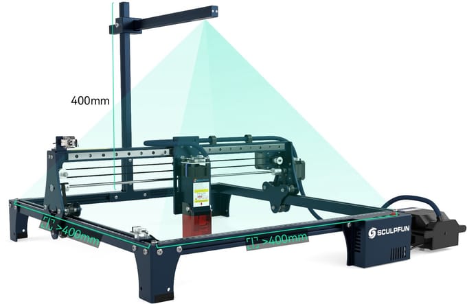 Sculpfun CAM500 Lightburn Camera voor lasersnijder - 5MP pixel 120° groothoeklens beeldtracering - 400x400mm werkgebied