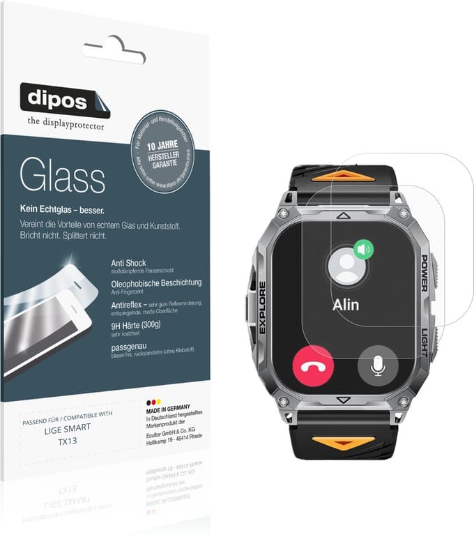 dipos – 2x Matte Pantserfolie geschikt voor LIGE SMART TX13 | 9H Screenprotector
