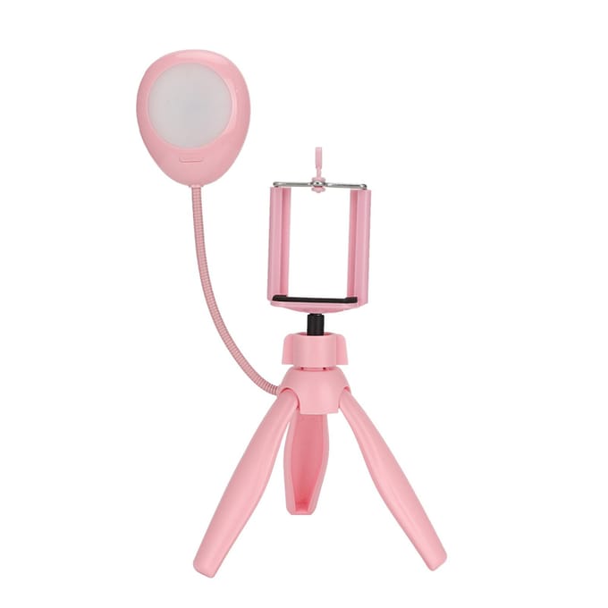 Opvouwbare Live Streaming Beauty Vullicht Lamp voor Mobiele Telefoon met Statief en Telefoonhouder gray