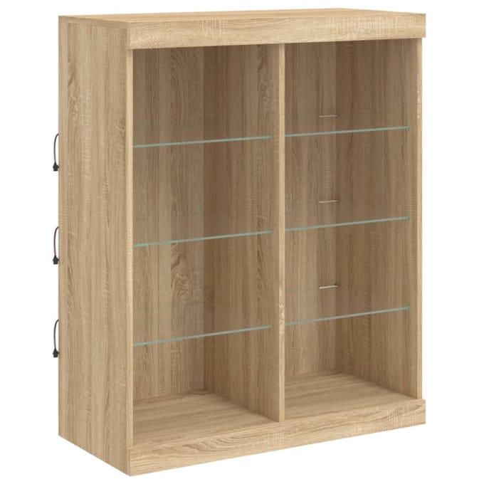 vidaXL - Dressoir - met - LED-verlichting - 81x37x100 - cm - sonoma - eikenkleurig