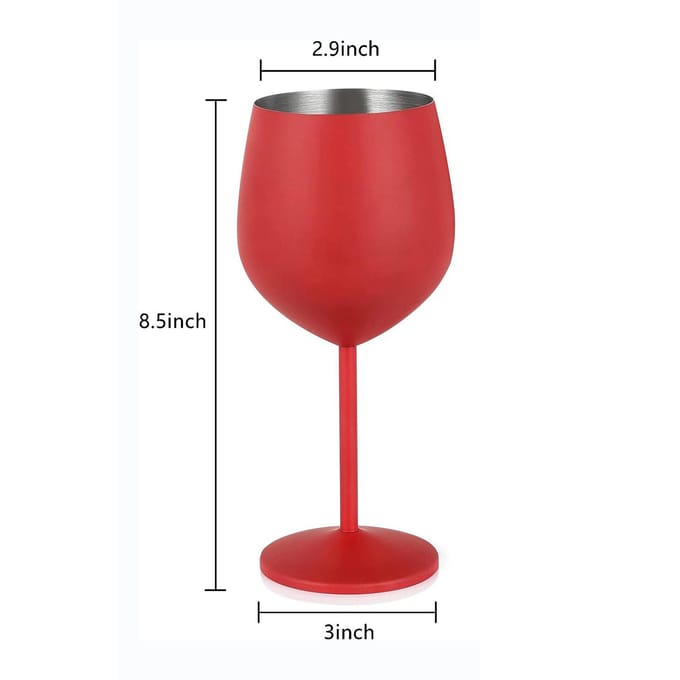 1 PIÈCE 18oz Verres à vin mats en acier inoxydable Rouge red