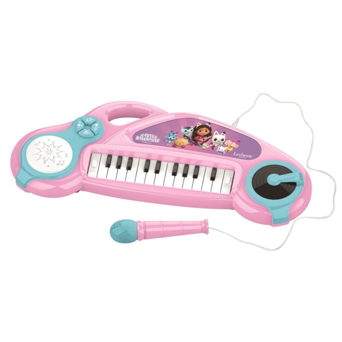 Gabby’s Dollhouse fun Electronic Piano Keyboard met verlichting en microfoon - 24 keys