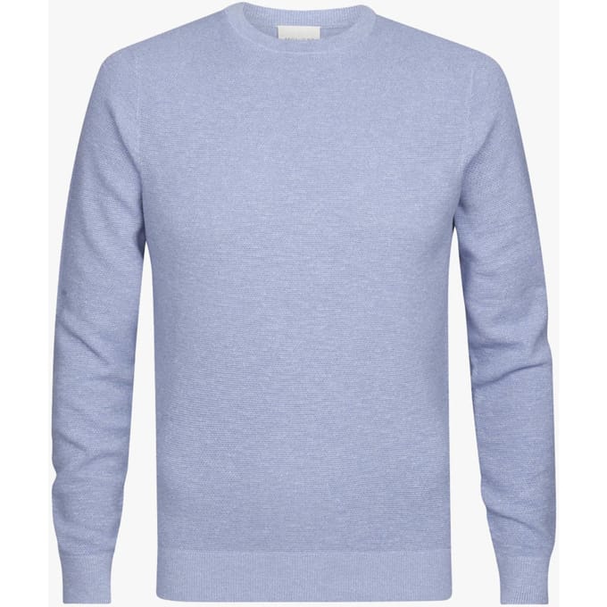 Profuomo O-Hals Trui Lichtblauw - Maat S - Heren - Pullover