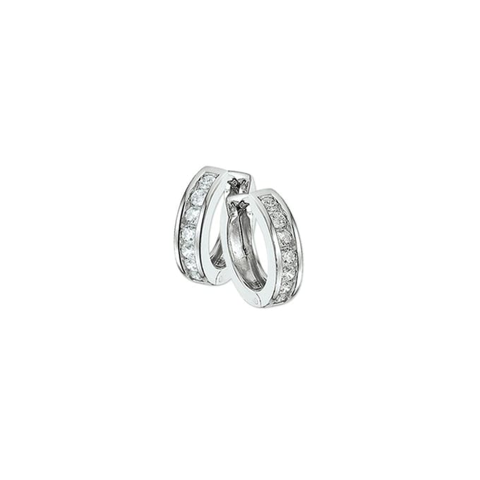 Zilver Gerhodineerde Klapoorringen zirkonia 1322189