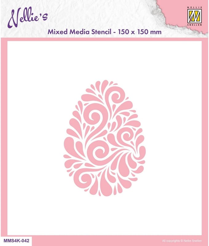 Nellie Snellen Stencil 15x15cm Doodle Egg