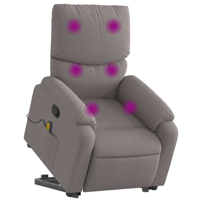 vidaXL - Sta-op-massagestoel - verstelbaar - stof - taupe