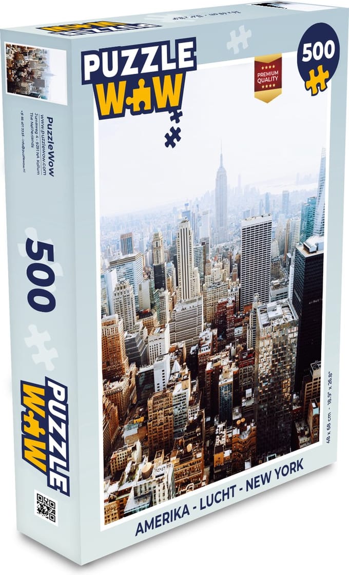 Puzzel Amerika - Lucht - New York - Legpuzzel - Puzzel 500 stukjes