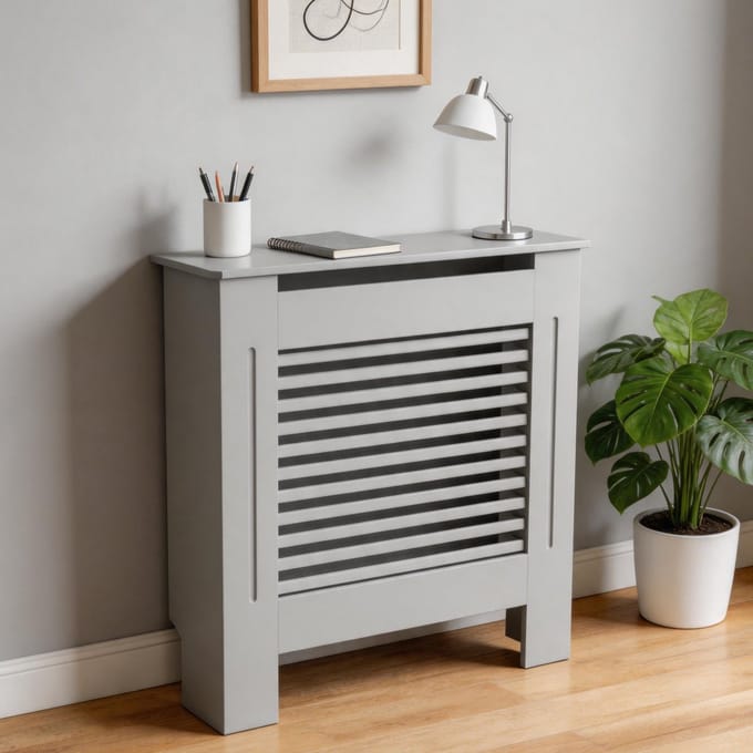 FATIVO Radiatorombouw - Radiatorbekleding - 78 x 19 x 92 cm - Grijs