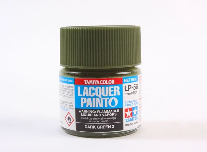 Tamiya Hobbyverf Enamel verf - LP-56 Dark Green 2 - Matt - Lacquer Paint - Verf potje - 10 ml