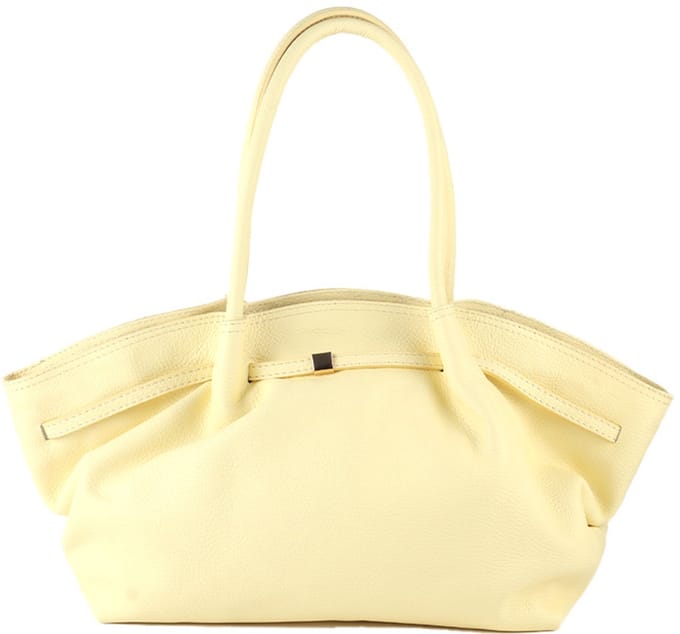 Giuliano Lederen handtas Nayome - Made in Italy - Geel