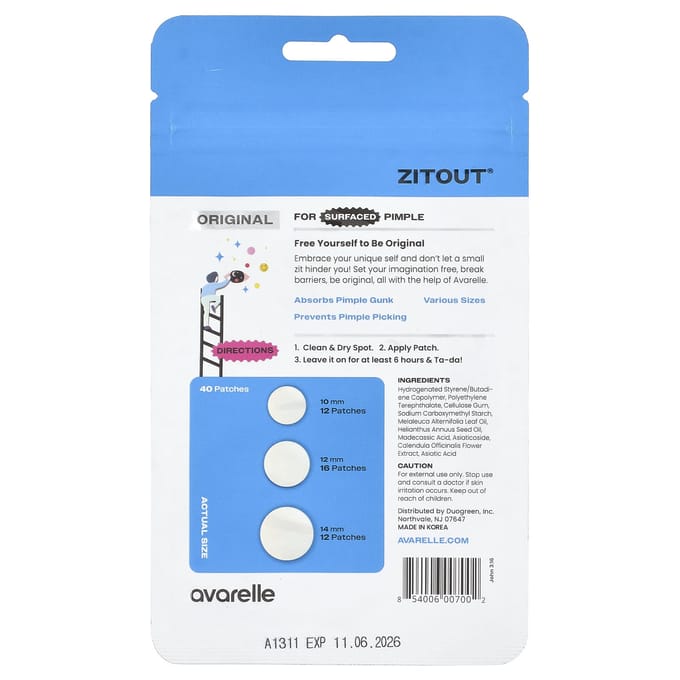 Zitout® Original, 40 Pleisters white