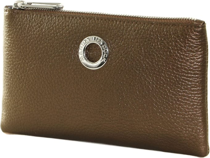 MANDARINA DUCK Leren Utensil zak Mellow Lux Pouch Bronzo Brons
