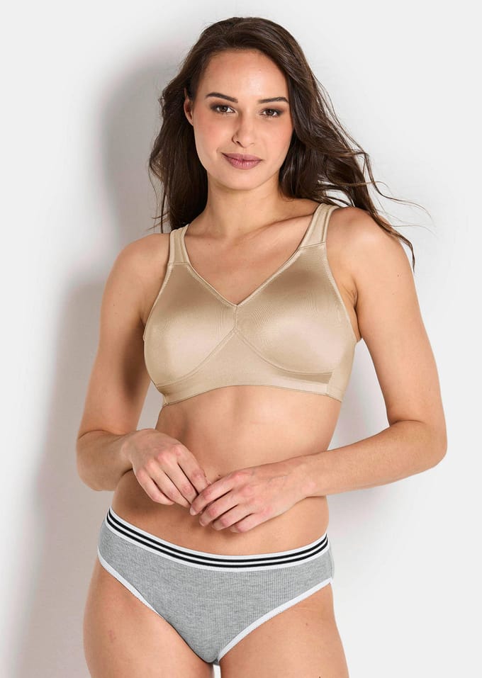 Beha zonder beugels, met softcups - beige - Gr. 100 E van Goldner Fashion