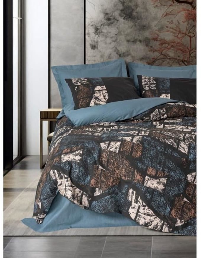 Parure de lit - 1 housse de couette 220 x 240 cm + 2 taies d'oreiller 60 x 60 cm - 100% coton renforcé - Vert