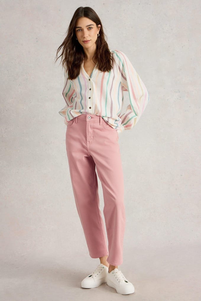 White Stuff Blake Straight Crop Jean Mid Pink Größe: 20 REGULAR | Stoffhosen Outlet | Damen | Rosa