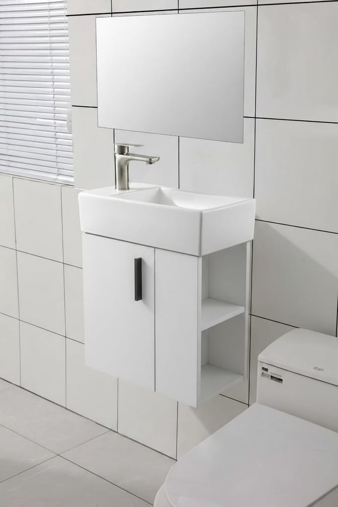Wasmeubelset met Wastafel, Onderkast en Chromen Kraan
