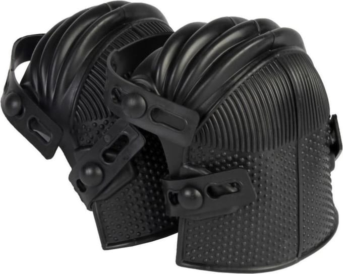 Talen Tools Kniebeschermers - rubber - zwart - verstelbaar - kniebescherming voor tuinieren