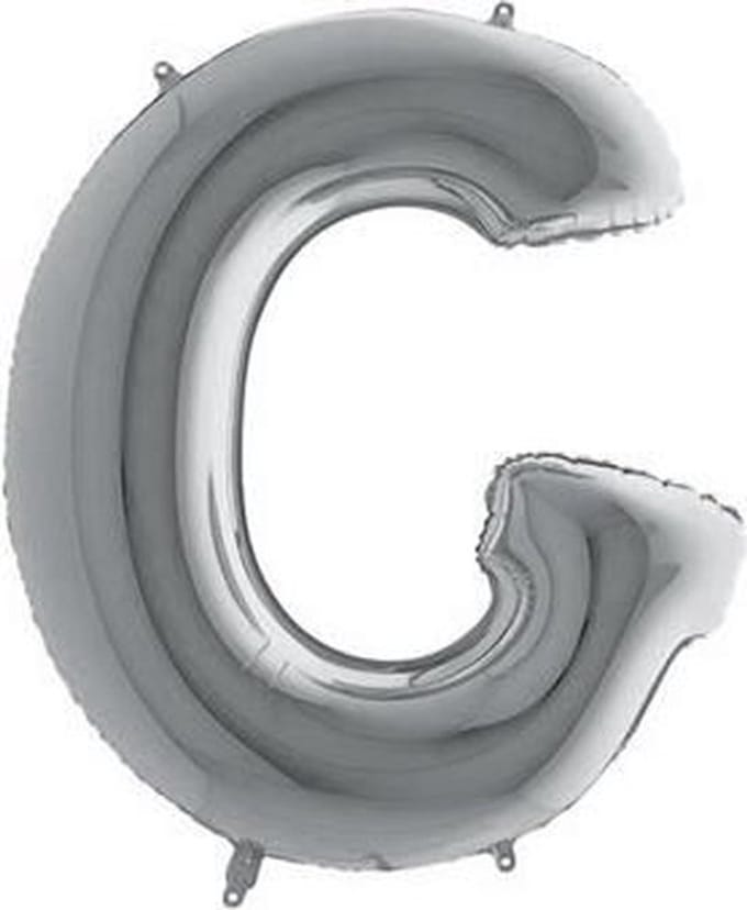 Folieballon letter G zilver (100cm)