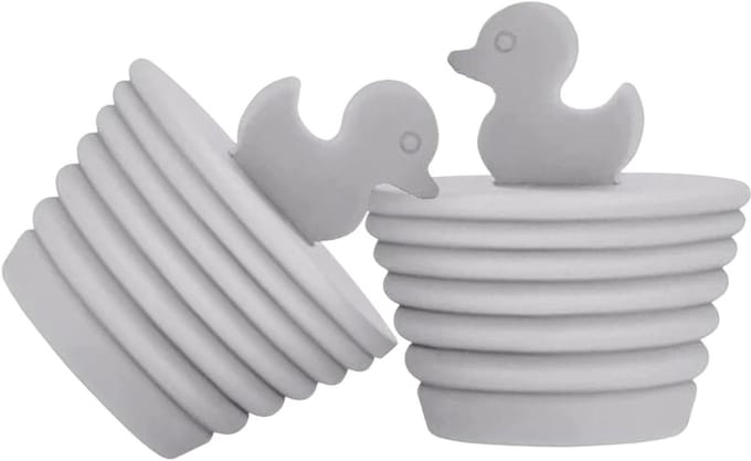 Badkamerstopper - Afvoerplug Eend - Badkamer Afvoer Dicht - Spiraal Ontwerp - 47 mm - Grijs
