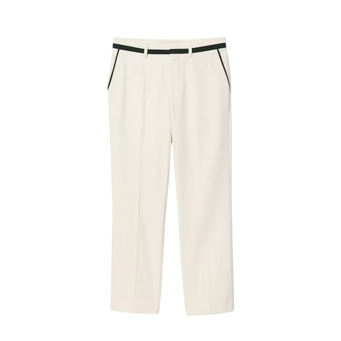 Lacoste Heren Rechte Pakbroeken (Crème)